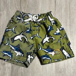 Plaid Fish Patterned Swim Shorts